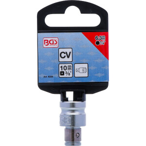 BGS 8225 Bit-Adapter mit Haltekugel | Innenvierkant 10 mm (3/8") | Innensechskant 6,3 mm (1/4")