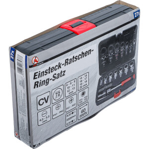 BGS Diy 84529 Einsteck-Ratschenring-Schlüssel- und Bit-Satz | 6 - 20 mm | 27-tlg.