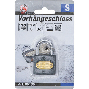 BGS Diy 85130 Vorhängeschloss | Typ S | 32 mm