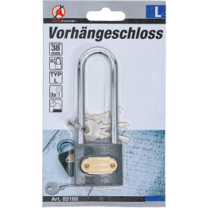 BGS Diy 85168 Vorhängeschloss | Typ L | extra hoher Bügel
