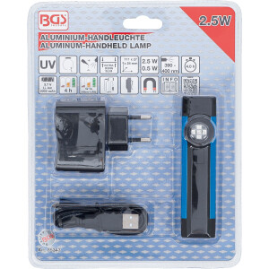 BGS 85343 UV-Aluminium-Handleuchte | 2,5 W