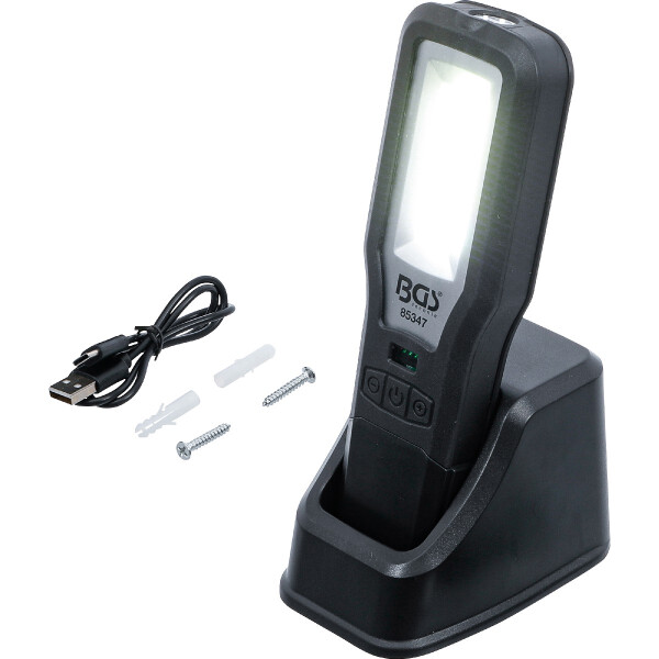BGS 85347 COB-LED Arbeits-Leuchte | klappbar | mit Ladestation
