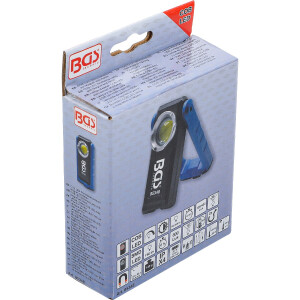 BGS 85348 COB-LED-Werkstattleuchte mit Magnet und Haken | klappbar | mit induktiver Ladefunktion