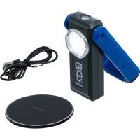 BGS 85348 COB-LED-Werkstattleuchte mit Magnet und Haken | klappbar | mit induktiver Ladefunktion
