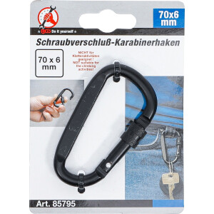 BGS Diy 85795 Karabinerhaken | D-Form | mit Schraubsicherung