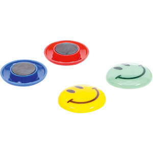 BGS Diy 85812 Magnet-Satz | "Smile" | Ø 40 mm | 4-tlg.