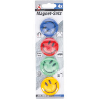 BGS Diy 85812 Magnet-Satz | "Smile" | Ø 40 mm | 4-tlg.