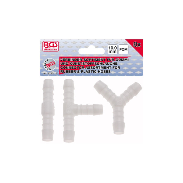 BGS 8790-10 Schlauchverbinder-Sortimente | kraftstoffbeständig | 10 mm | 8 tlg.