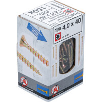 BGS Diy 88003 Mehrzweckschrauben | T-Profil (für Torx) T20 | 4,0 x 40 mm | 150 Stück