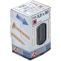 BGS Diy 88009 Mehrzweckschrauben | T-Profil (für Torx) T25 | 5,0 x 80 mm | 50 Stück