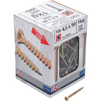 BGS Diy 88026 Mehrzweckschrauben | T-Profil ( für Torx) T20 | 4,5 x 50 mm | 1 kg / 290 Stück