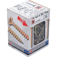 BGS Diy 88026 Mehrzweckschrauben | T-Profil ( für Torx) T20 | 4,5 x 50 mm | 1 kg / 290 Stück