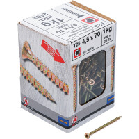 BGS Diy 88028 Mehrzweckschrauben | T-Profil ( für Torx) T20 | 4,5 x 70 mm | 1 kg / 210 Stück