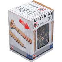 BGS Diy 88028 Mehrzweckschrauben | T-Profil ( für Torx) T20 | 4,5 x 70 mm | 1 kg / 210 Stück