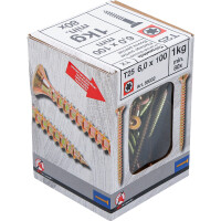 BGS Diy 88032 Mehrzweckschrauben | T-Profil ( für Torx) T25 | 6,0 x 100 mm | 1 kg / 80 Stück