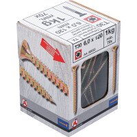 BGS Diy 88033 Mehrzweckschrauben | T-Profil ( für Torx) T30 | 6,0 x 120 mm | 1 kg / 70 Stück