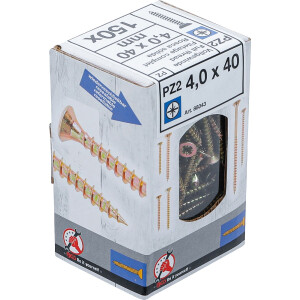 BGS Diy 88043 Mehrzweckschrauben | Kreuzschlitz PZ2 | 4,0 x 40 mm | 150 Stück