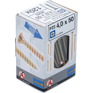 BGS Diy 88045 Mehrzweckschrauben | Kreuzschlitz PZ2 | 4,0 x 50 mm | 120 Stück