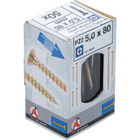BGS Diy 88049 Mehrzweckschrauben | Kreuzschlitz PZ2 | 5,0 x 80 mm | 50 Stück
