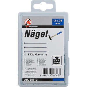 BGS Diy 88112 Nägel-Sortiment | 200 g | 1,8 x 35 mm