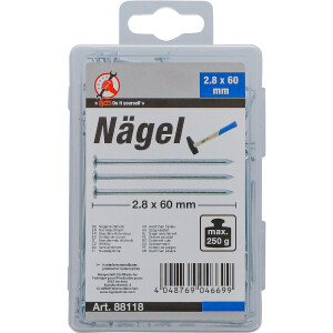 BGS Diy 88118 Nägel-Sortiment | 250 g | 2,8 x 60 mm