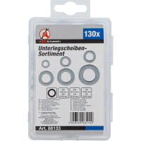 BGS Diy 88133 Unterlegscheiben-Sortiment | Ø 4 - 12 mm (Innendurchmesser) | 130-tlg.