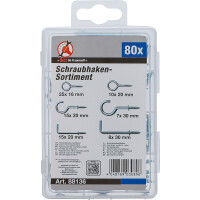 BGS Diy 88136 Schraubhaken-Sortiment | 80-tlg.