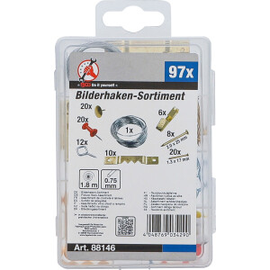 BGS Diy 88146 Bilderhaken-Sortiment | 97-tlg.