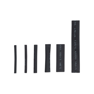 BGS Diy 88152 Schrumpfschlauch-Sortiment | schwarz | 90-tlg.