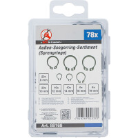 BGS Diy 88168 Außen-Seegerring-Sortiment (Sprengringe) | Ø 8 - 19 mm | 78-tlg.