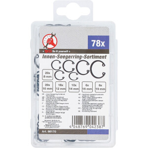 BGS Diy 88170 Innen-Seegerring-Sortiment (Sprengringe) | Ø 8 - 19 mm | 78-tlg.