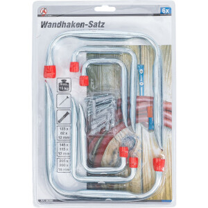 BGS Diy 88300 Wandhaken-Sortiment | 6-tlg.