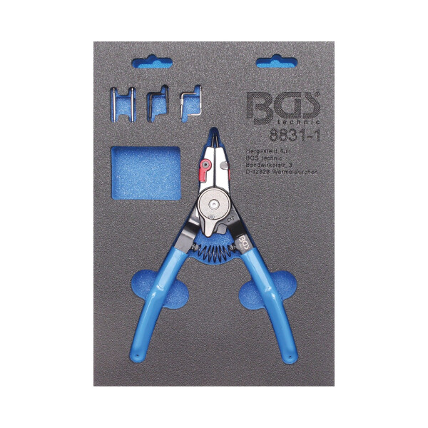 BGS 8831-1 Sprengringzange | für Außen-/Innensprengringe | auswechselbare Spitzen | 180 mm