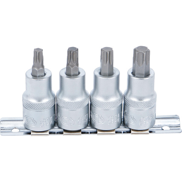 BGS 8886 Bit-Einsatz-Satz | Antrieb Innenvierkant 12,5 mm (1/2") | T-Profil (für Torx) T40 - T55 | 4-tlg.