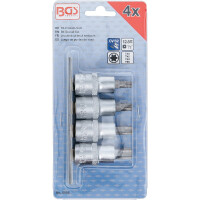 BGS 8886 Bit-Einsatz-Satz | Antrieb Innenvierkant 12,5 mm (1/2") | T-Profil (für Torx) T40 - T55 | 4-tlg.