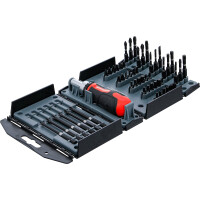 BGS Diy 90106 Torsions-Bit-Satz | mit Ratschen-Drehgriff für Bits, umschaltbar | 52-tlg.