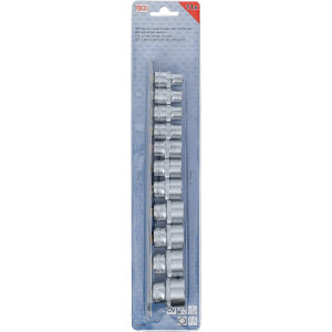 BGS 9110 Steckschlüssel-Einsatz-Satz, Sechskant | Antrieb Innenvierkant 10 mm (3/8") | SW 5/16" - 7/8" | 11-tlg.