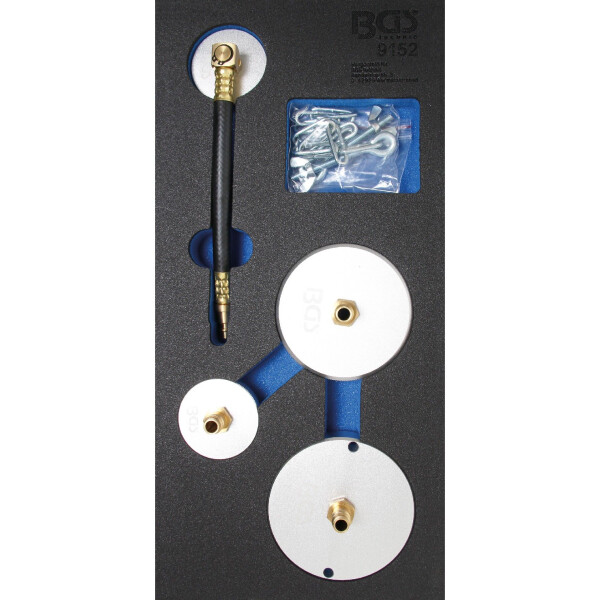 BGS 9152 Werkstattwageneinlage 1/3: Adapter-Satz für Druckluft-Bremsenentlüfter | 4-tlg.