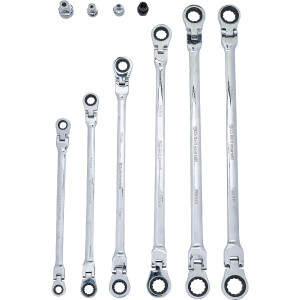 BGS Diy 91541 Doppel-Ratschen-Gelenkschlüssel-Satz | SW 8 - 19 mm | 10-tlg.