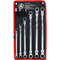BGS Diy 91541 Doppel-Ratschen-Gelenkschlüssel-Satz | SW 8 - 19 mm | 10-tlg.