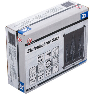 BGS Diy 91945 Stufenbohrer-Satz | Ø 4 - 32 mm | 3-tlg.