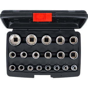 BGS Diy 95101 Steckschlüssel-Einsatz-Satz Gear Lock | Antrieb Innenvierkant 12,5 mm (1/2") | 19-tlg.
