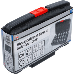 BGS Diy 95101 Steckschlüssel-Einsatz-Satz Gear Lock | Antrieb Innenvierkant 12,5 mm (1/2") | 19-tlg.