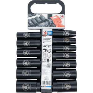 BGS Diy 95207 Kraft-Steckschlüssel-Einsatz-Satz | Antrieb 12,5 mm (1/2") | SW 10 - 32 mm | 13-tlg.