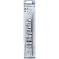BGS Diy 9548 Steckschlüssel-Einsatz-Satz E-Profil | Antrieb Innenvierkant 6,3 mm (1/4") / 10 mm (3/8") | SW E4 - E16 | 10-tlg.