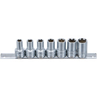 BGS 9587 Steckschlüssel-Einsatz-Satz T-Profil Plus (für Torx Plus) | Antrieb Innenvierkant 10 mm (3/8") | SW 10EP - 20EP | 7-tlg.