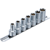 BGS 9587 Steckschlüssel-Einsatz-Satz T-Profil Plus (für Torx Plus) | Antrieb Innenvierkant 10 mm (3/8") | SW 10EP - 20EP | 7-tlg.