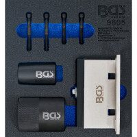 BGS 9605 Werkstattwageneinlage 1/6: Nockenwellen-Haltewerkzeug- und Kurbelwellendichtring-Werkzeug-Satz | für Ford, Volvo 2.5 Turbo