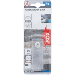 BGS Diy 97976 Hakenklingen-Satz | 19 mm | 5-tlg.