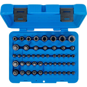 BGS 9839 Bit-Einsatz- und Steckschlüssel-Einsatz-Satz | E-Profil / T-Profil (für Torx) / T-Profil (für Torx) mit Bohrung / TP-Profil (für Torx Plus) | 52-tlg.